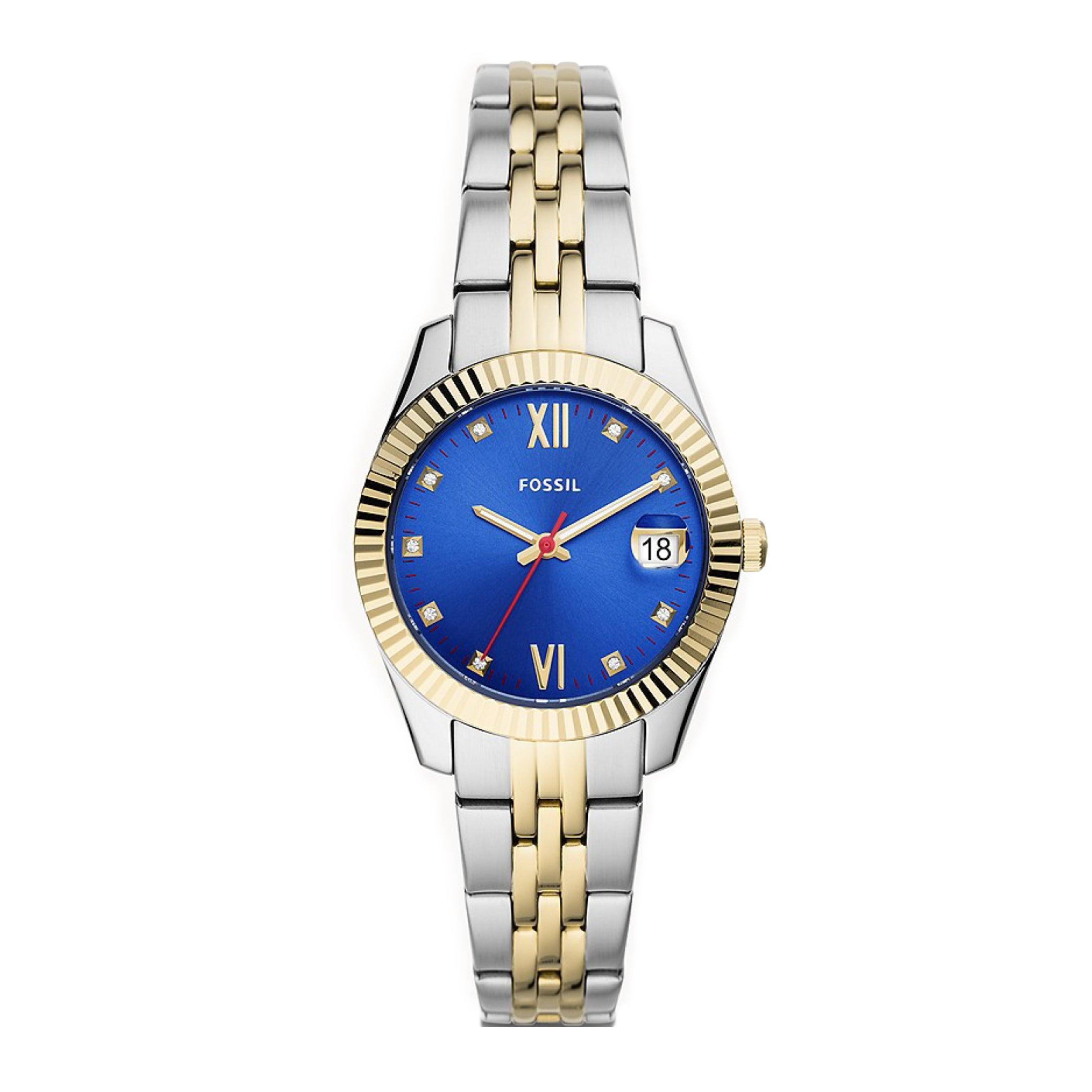 Fossil Women's Scarlette Mini Three-Hand Date Two-Tone Stainless Steel Watch Es4899