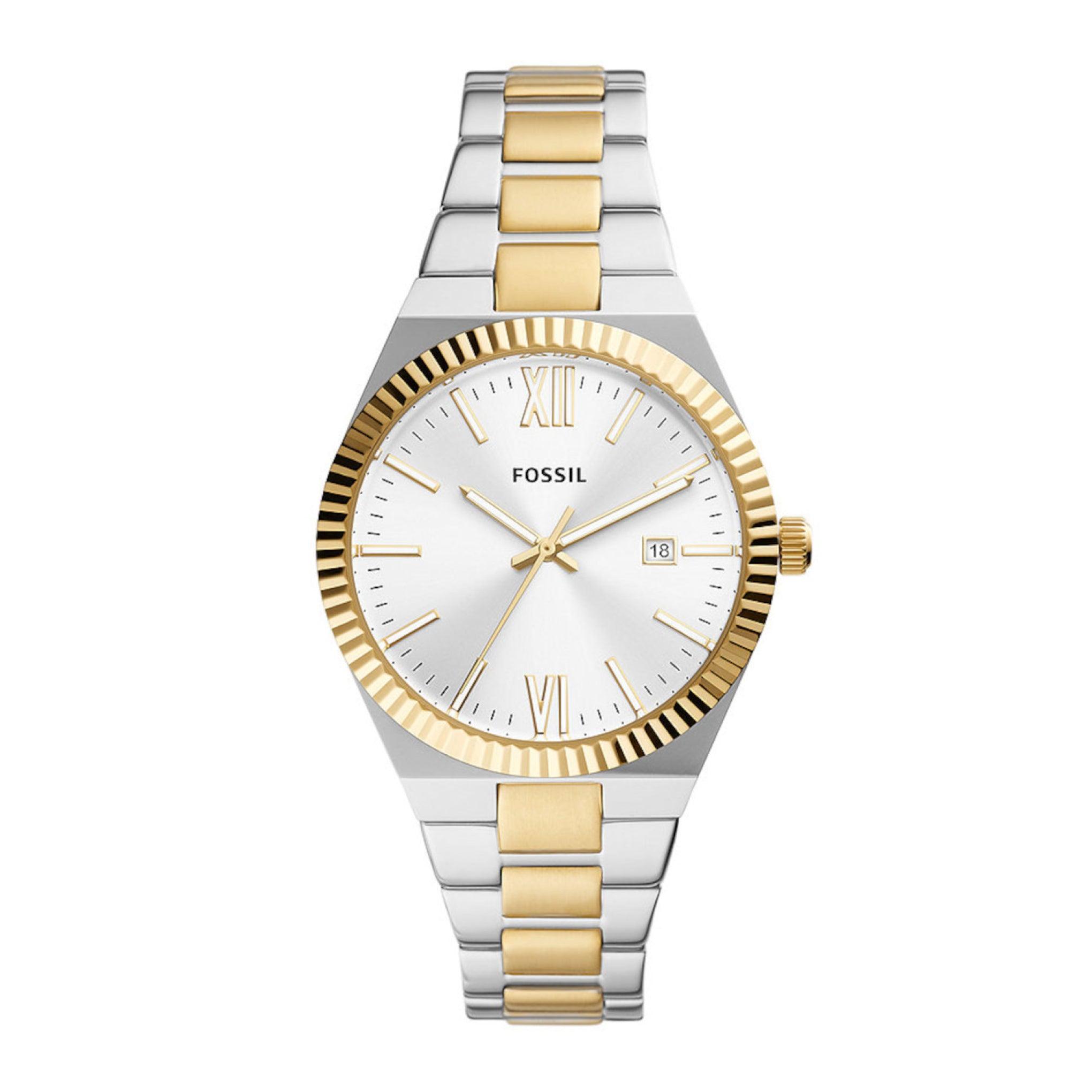 Fossil Women's Scarlette Three-Hand Date Two-Tone Stainless Steel Watch Es5259