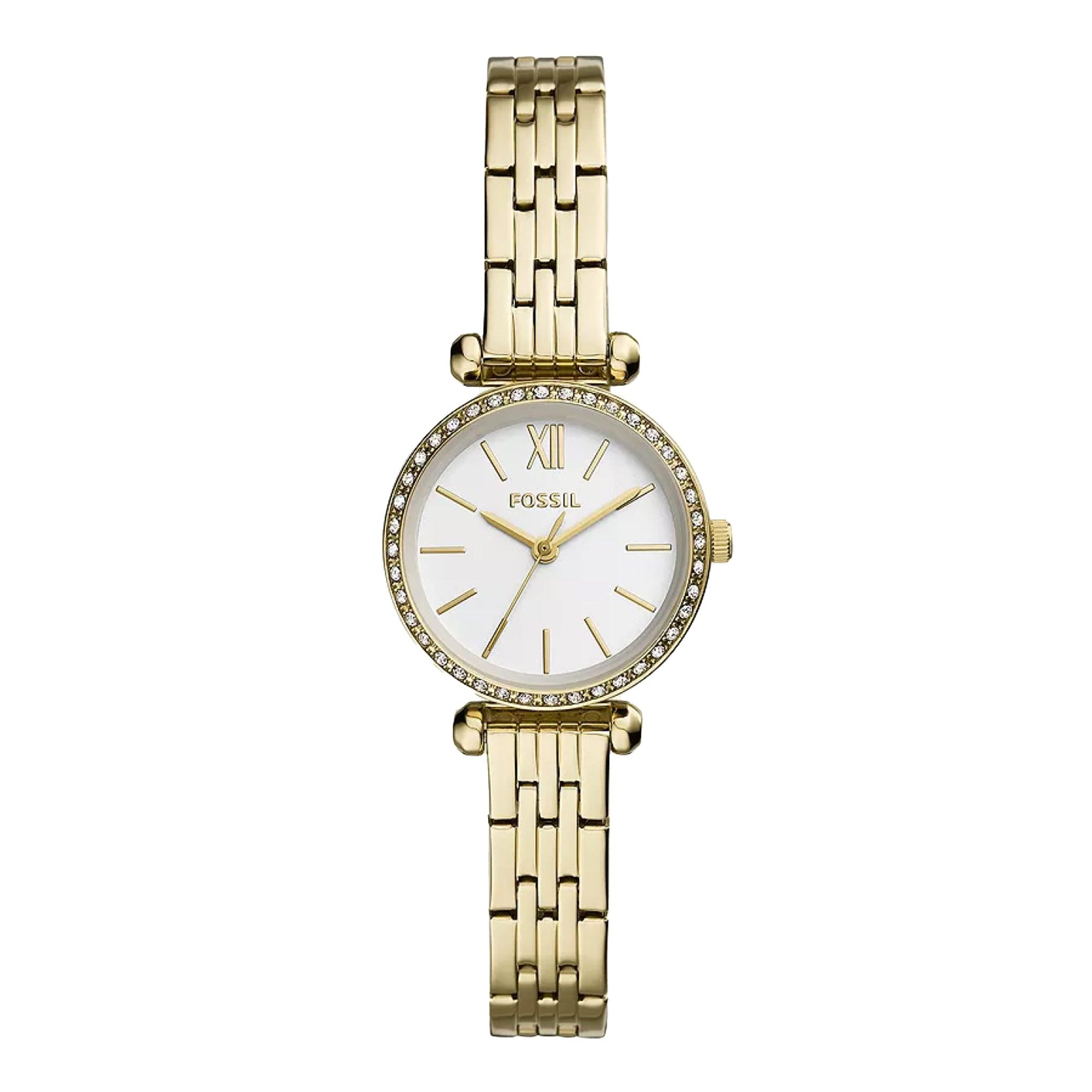 Fossil Women's Tillie Mini Three-Hand Gold-Tone Stainless Steel Watch Bq3503