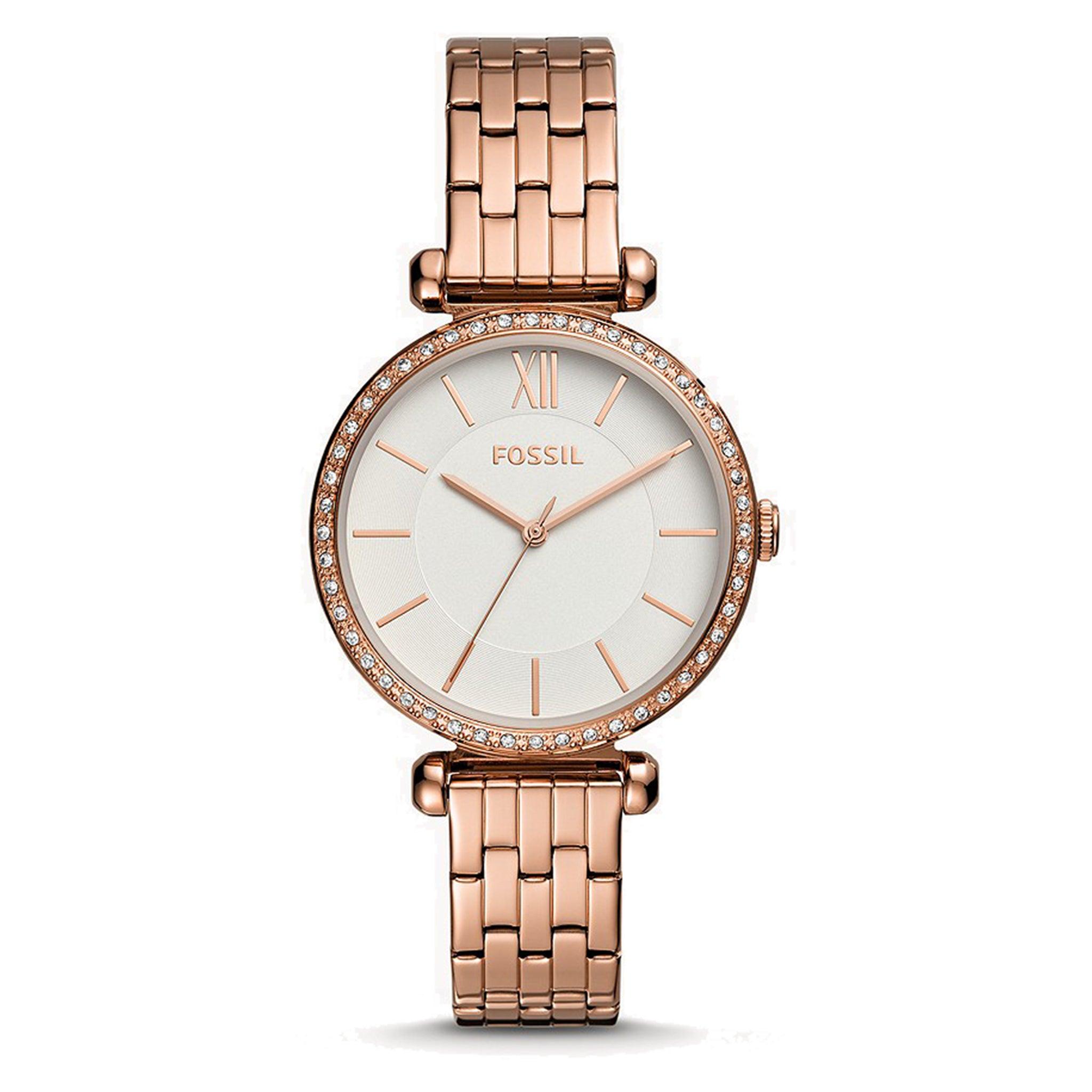 Fossil Women's Tillie Three-Hand Rose Gold-Tone Stainless Steel Watch Bq3497