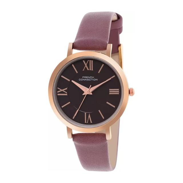 ساعات نسائية ستانلس ستيل 28 ملم بني أنالوغ كوارتز فرينش كونيكشن French Connection Analog Brown Leather Quartz Women's Watch Fcn00037c - SW1hZ2U6MTgyNTQ5NQ==