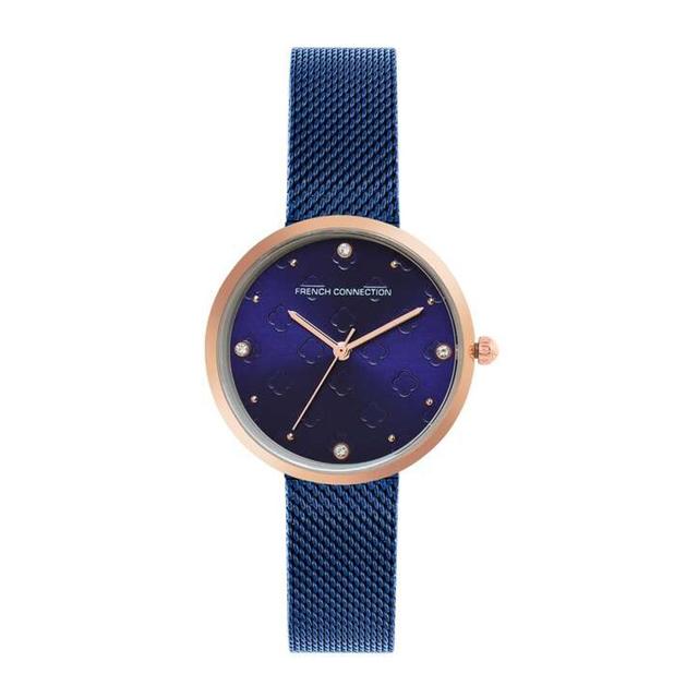 ساعات نسائية ستانلس ستيل 30 ملم أزرق غامق أنالوغ كوارتز فرينش كونيكشن French Connection Analog Navy Blue Dial Women's Watch Fcn00040c - SW1hZ2U6MTgzMDg5OA==