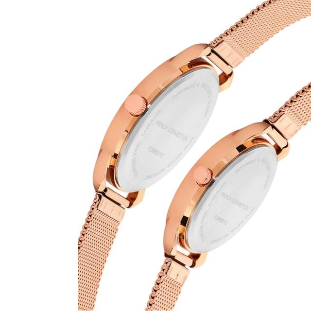 ساعات يد ستانلس ستيل 42 ملم قطعتين غولد روز أنالوغ  فرينش كونيكشن French Connection Couple Set Analog Rose Gold Watch Fcn00011c - SW1hZ2U6MTgzMTgyOA==