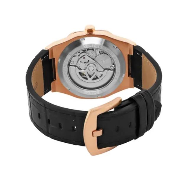 ساعات رجالية ستانلس ستيل 40 ملم أنالوغ أسود اوتوماتيك فرينش كونيكشن French Connection Men's Black Leather Automatic Watch Fca01-8 - SW1hZ2U6MTgzMzYyMg==