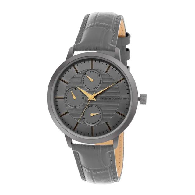 ساعات رجالية ستانلس ستيل 42 ملم أنالوغ رمادي فرينش كونيكشن French Connection Men's Grey Leather Quartz Watch Fcn00041g - SW1hZ2U6MTgzNDMwNA==