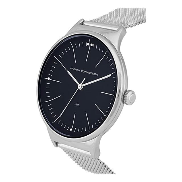 ساعات رجالية ستانلس ستيل 42 ملم فضي أنالوغ كوارتز فرينش كونيكشن French Connection Men's Silver Stainless Steel Analog Watch Fc144sm - SW1hZ2U6MTgyNzMwNg==