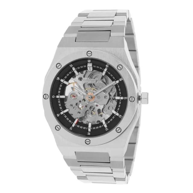 ساعات رجالية ستانلس ستيل 40 ملم أنالوغ فضي اوتوماتيك فرينش كونيكشن  French Connection Skeleton Men's Silver Automatic Watch Fca02-1 - SW1hZ2U6MTgzMTg2Mg==