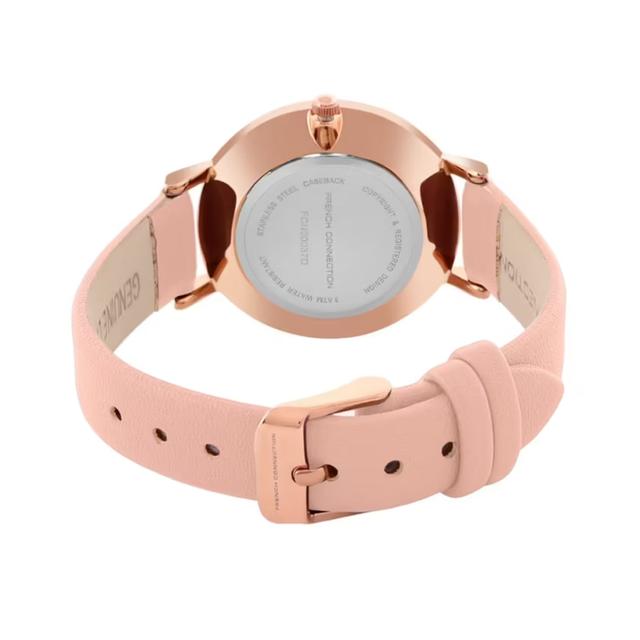 ساعات نسائية ستانلس ستيل 28 ملم زهري أنالوغ كوارتز فرينش كونيكشن French Connection Women's Analog Pink Leather Watch Fcn00037d - SW1hZ2U6MTgzMjU3MA==