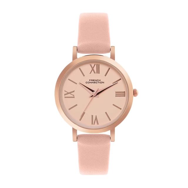 ساعات نسائية ستانلس ستيل 28 ملم زهري أنالوغ كوارتز فرينش كونيكشن French Connection Women's Analog Pink Leather Watch Fcn00037d - SW1hZ2U6MTgzMjU2NA==