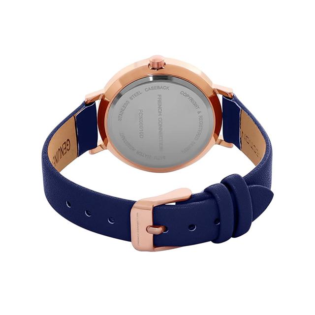 ساعات نسائية ستانلس ستيل 34 ملم أزرق غامق أنالوغ كوارتز فرينش كونيكشن French Connection Womens Analogue Wrist Leather Watch Fcn00010d - SW1hZ2U6MTgyOTk2OQ==