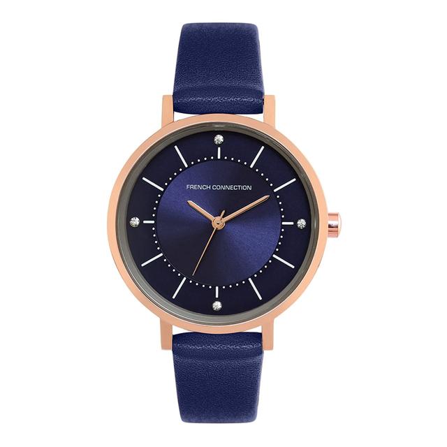 ساعات نسائية ستانلس ستيل 34 ملم أزرق غامق أنالوغ كوارتز فرينش كونيكشن French Connection Womens Analogue Wrist Leather Watch Fcn00010d - SW1hZ2U6MTgyOTk2Mg==