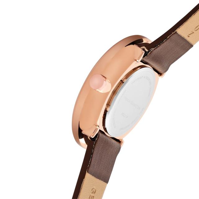 ساعات نسائية ستانلس ستيل 30 ملم بني أنالوغ كوارتز فرينش كونيكشن French Connection Women's Brown Leather Quartz Watch Fcl21-F - SW1hZ2U6MTgzNDM0Mw==