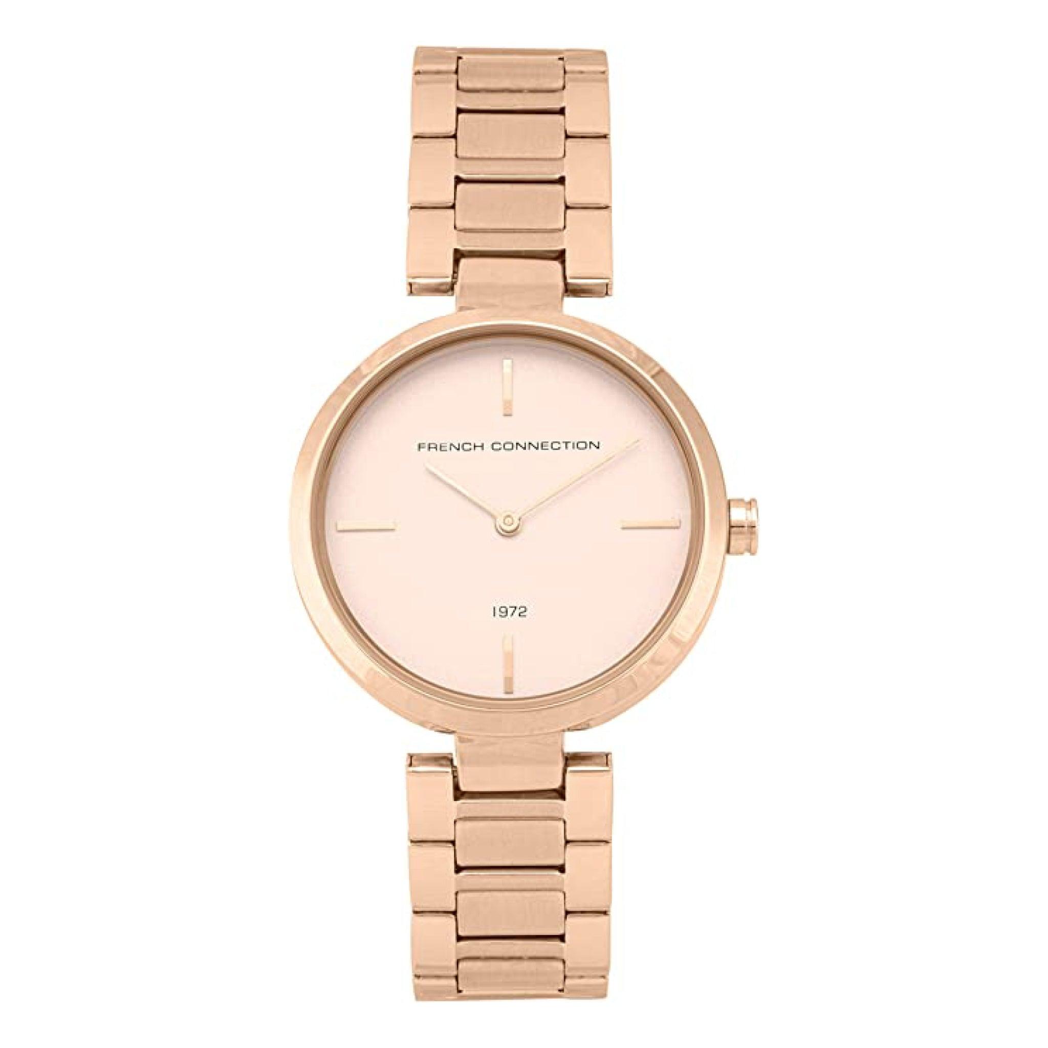 French Connection Women's Rose Gold Stainless Steel Quartz Watch Fc138rgm