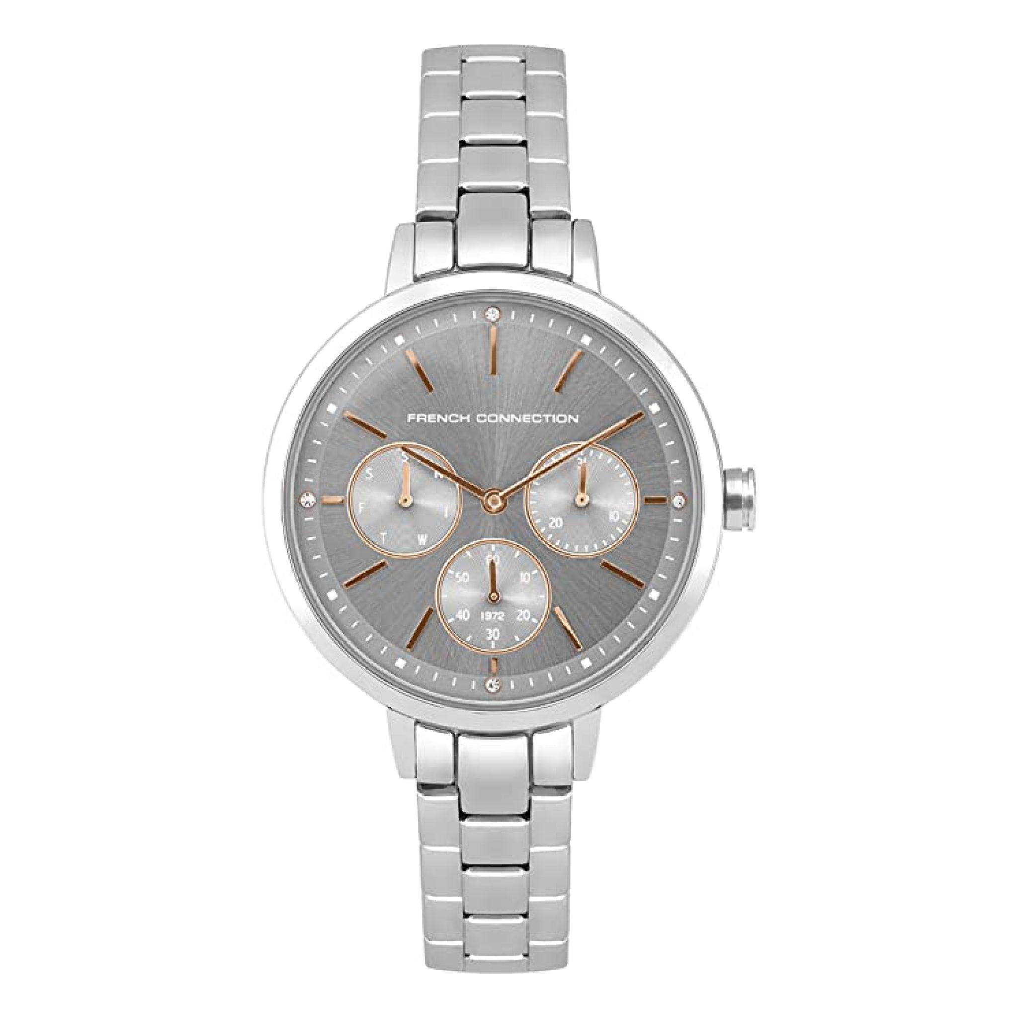 French Connection Women's Silver Stainless Steel Quartz Watch Fc134sm