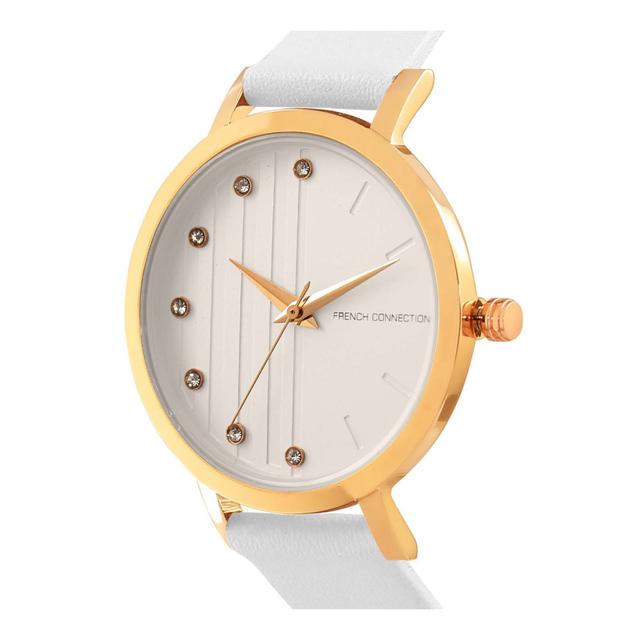 ساعة يد نسائية جلد أبيض هيكل ذهبي 34ملم فرنش كونكشن French Connection Fc20-63b-R - SW1hZ2U6MTgzMjU3Nw==