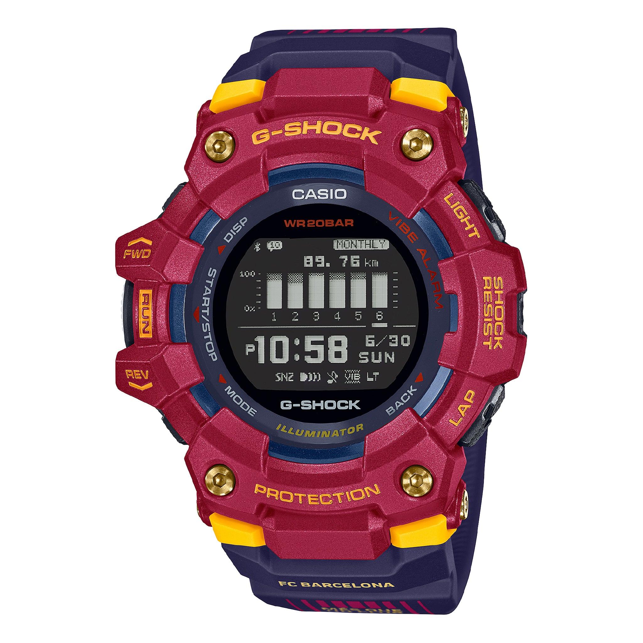 ساعات كاسيو رجالية رقمية أزرق وأحمر برشلونة G-Shock Barcelona Limited Edition Men Watch Gbd-100bar-4dr