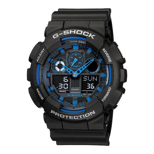 ساعات جي شوك رجالية 55 ملم رقمية أسود أنالوغ G-Shock Men's Analog-Digital Black Dial Watch - Ga-100-1a2 - SW1hZ2U6MTgzODIxMw==