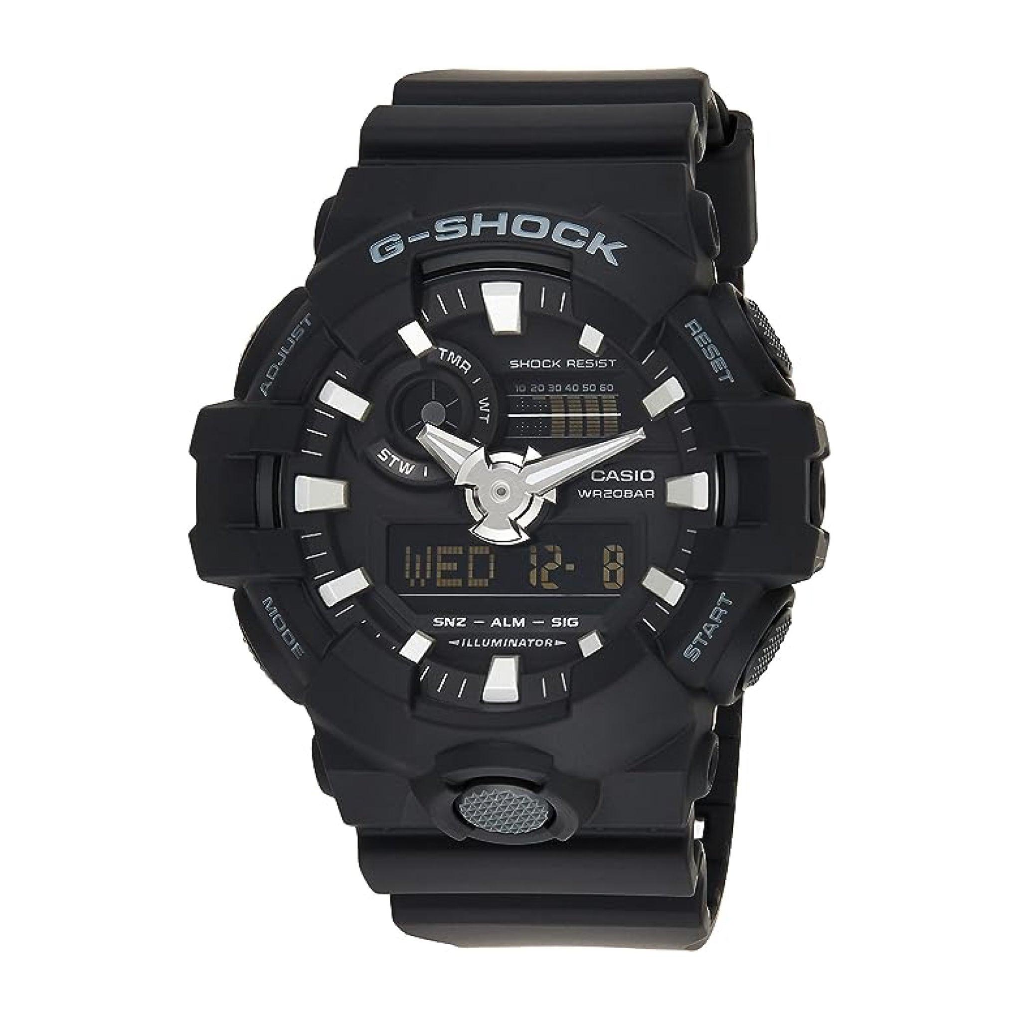 ساعات جي شوك رجالية 5.2 سم رقمية أسود كوارتز G-Shock Men's Dial Resin Band Watch - Ga-700-1ber