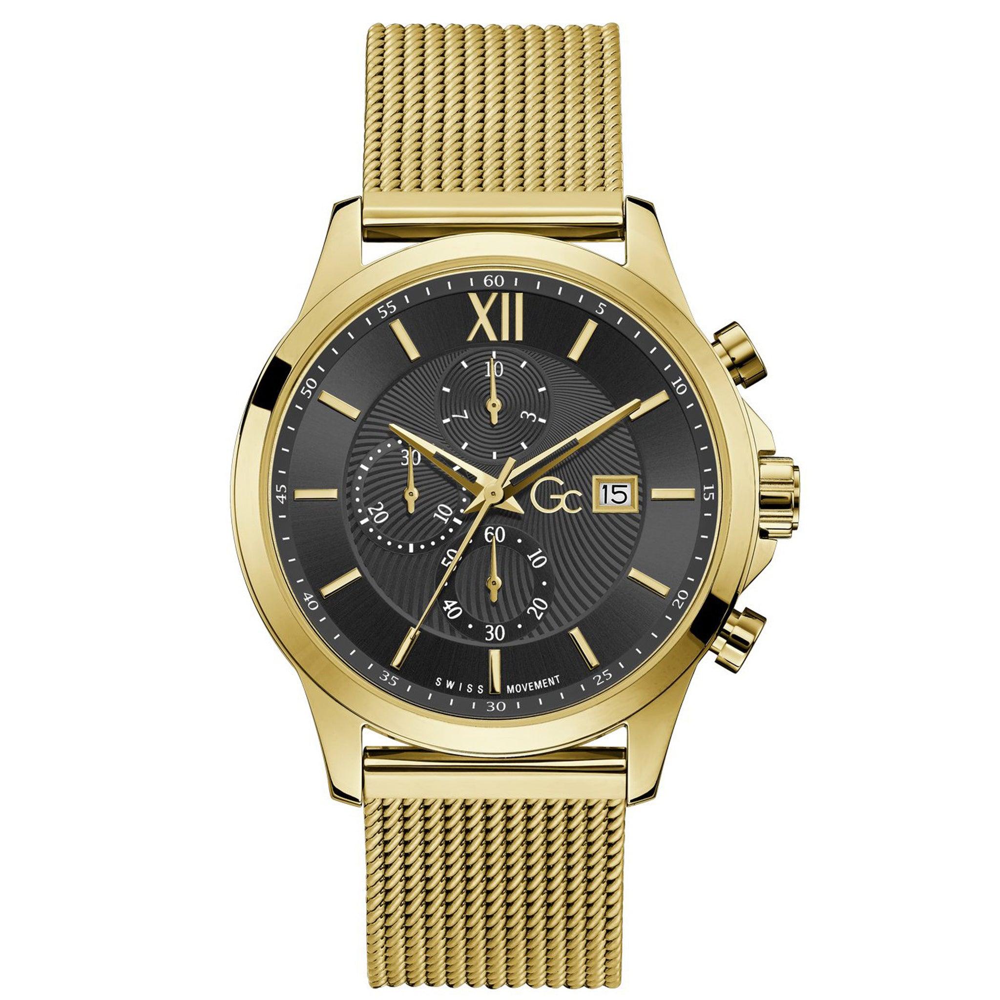 Gc Men's Analog Executive Chrono Display And Stainless Steel Mesh Strap Watch Y27008g2mf