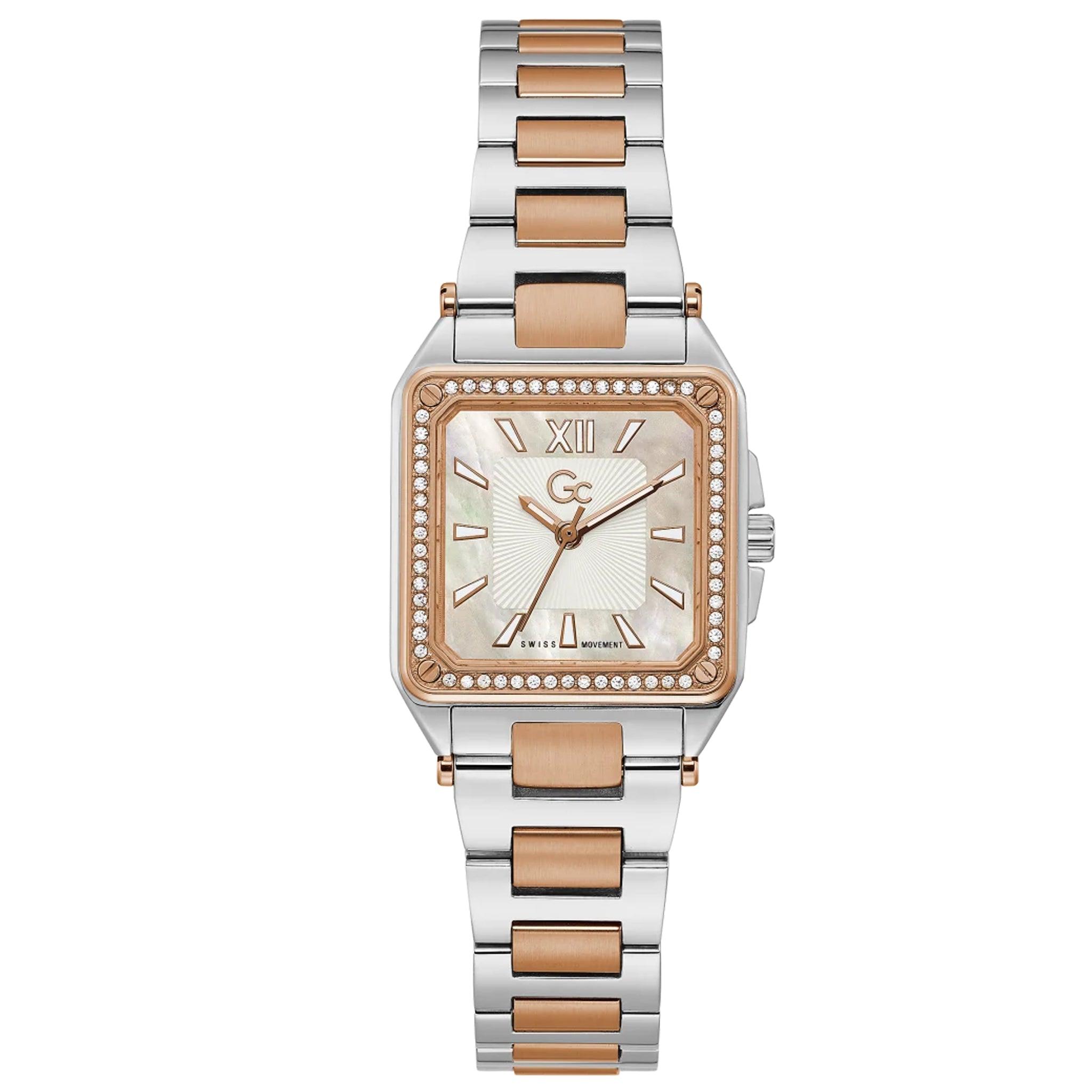 Gc Women's Couture Square Mid Size Metal Watch Y85002l1mf