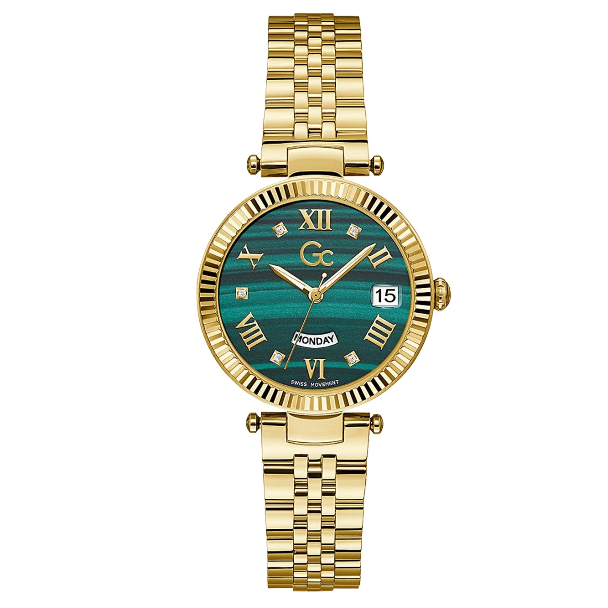 ساعات جي سي نسائية ستانلس ستيل 34 ملم كوارتز فلير Gc Women's Flair Mid Size Metal Watch Z01006l9mf