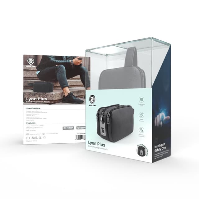 Green Lion Lyon Plus Smart Fingerprint Pouch - Black