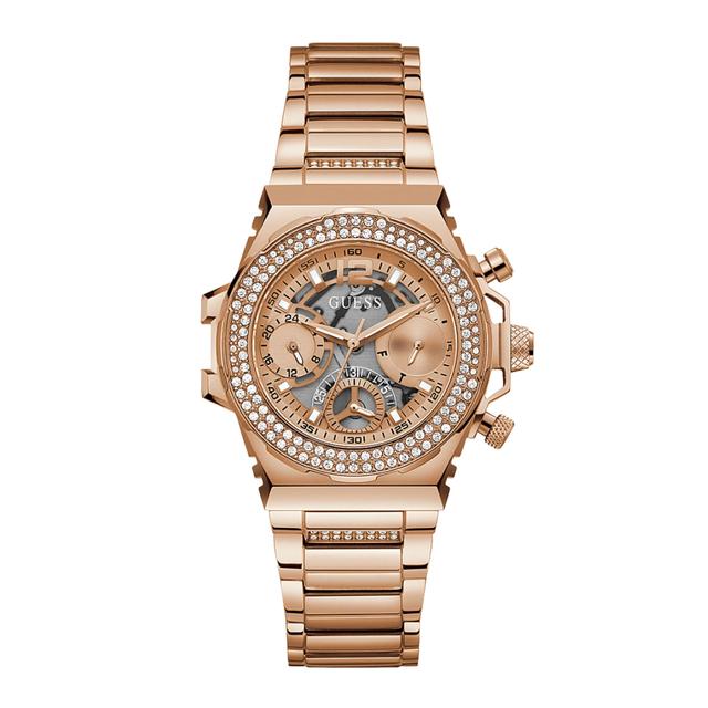 Guess Women's Rose Gold Tone Case Rose Gold Tone Stainless Steel Watch Gw0552l3 - SW1hZ2U6MTgxNzk1MA==