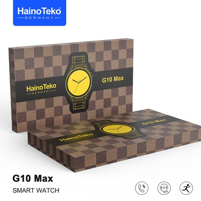 Haino Teko Germany G 10 Max Gold Edition Round Shape Smart With Three Set Strap And Wireless Charger For Men's And Boy's - SW1hZ2U6MTgxNTE4NA==