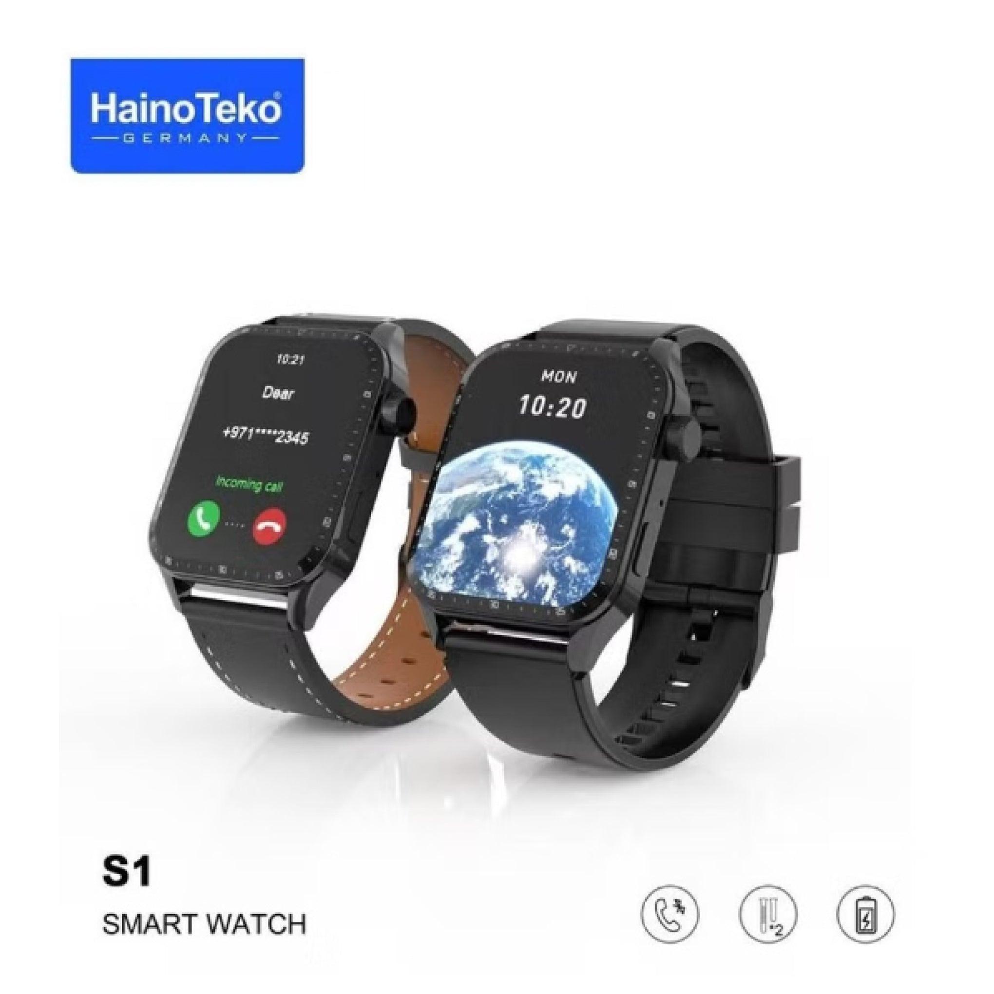 ساعة يد للرجال و الأولاد بحزامين وشاحن مغناطيسي لاسلكي هاينو تيكو Haino Teko Germany S1 Smartwatch With Two Strap And Wireless Magnetic Charger For Men's And Boy's