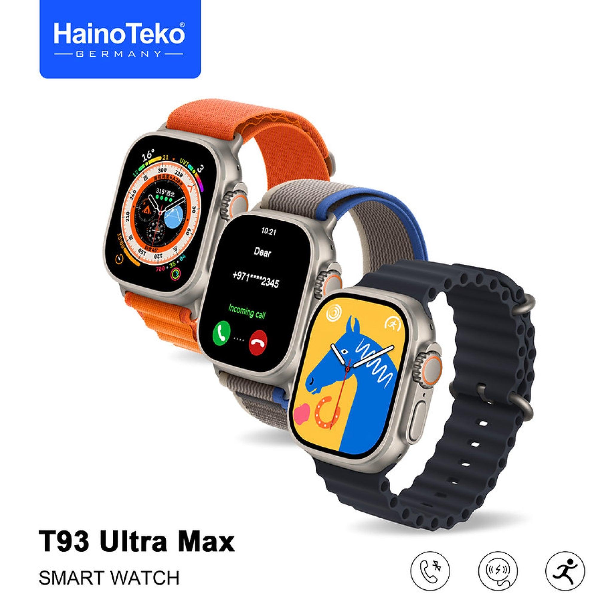Haino Teko Germany T 93 Ultra Max 49mm Hd Full Screen Smart Watch With 3 Set Strap For Men's And Women's