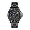 ساعة يد رجالية بسوار - أسود - بحزام معدني مقاوم للصدأ هوغو بوس Hugo Boss Men's Analog Multifunction Quartz Black Stainless Steel Bracelet Watch - SW1hZ2U6MTgxNTkxOA==