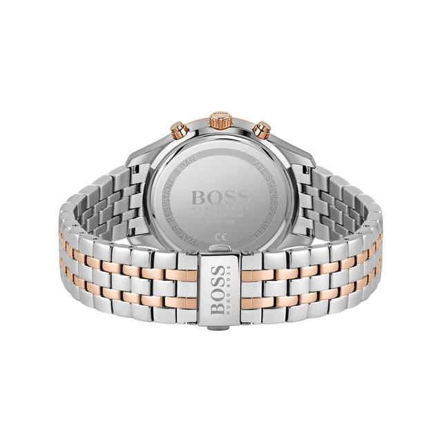 ساعة يد رجالية - ذهبي ووردي - بحزام معدني مقاوم للصدأ هوغو بوس Hugo Boss Men's Analog Quartz Watch With Stainless Steel Strap - SW1hZ2U6MTgyNDg3MQ==