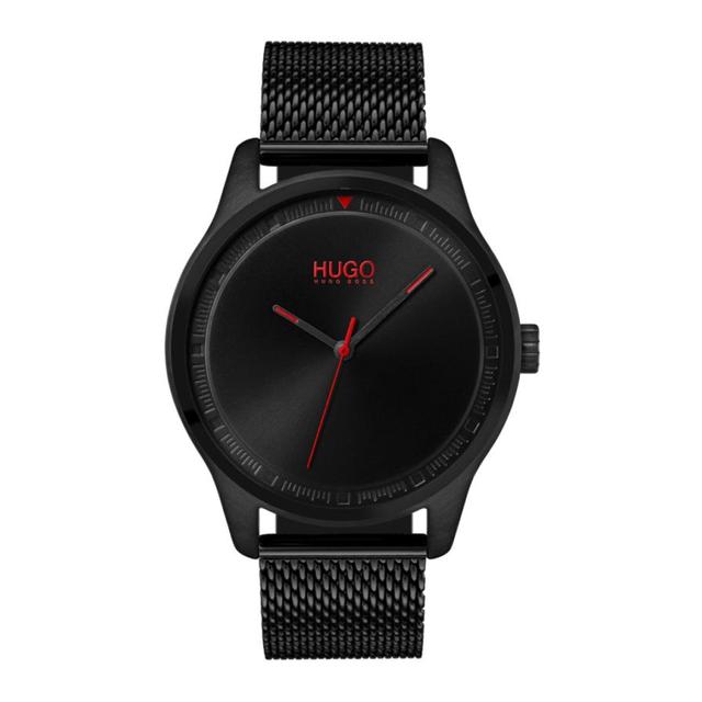 ساعة يد رجالية بسوار - أسود - بحزام معدني مقاوم للصدأ هوغو بوس Hugo Boss Men's Analogue Classic Quartz Watch With Stainless Steel Strap - SW1hZ2U6MTgxNzY2OA==