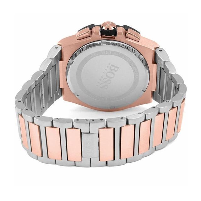 ساعة يد رجالية - ذهبي وردي- بحزام معدني مقاوم للصدأ هوغو بوس Hugo Boss Men's Chronograph Quartz Watch With Stainless Steel Strap - SW1hZ2U6MTgyMDgyMg==