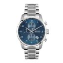 ساعة يد رجالية - فضي و مينا أزرق - بحزام معدني مقاوم للصدأ هوغو بوس Hugo Boss Men's Grand Prix Quartz Silver Stainless Watch - SW1hZ2U6MTgzMDM0Mg==