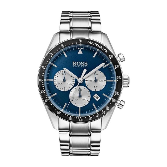 ساعة يد رجالية - فضي - بحزام معدني مقاوم للصدأ هوغو بوس Hugo Boss Men's Quartz Stainless Steel Strap Watch - SW1hZ2U6MTgzNTQ0NA==