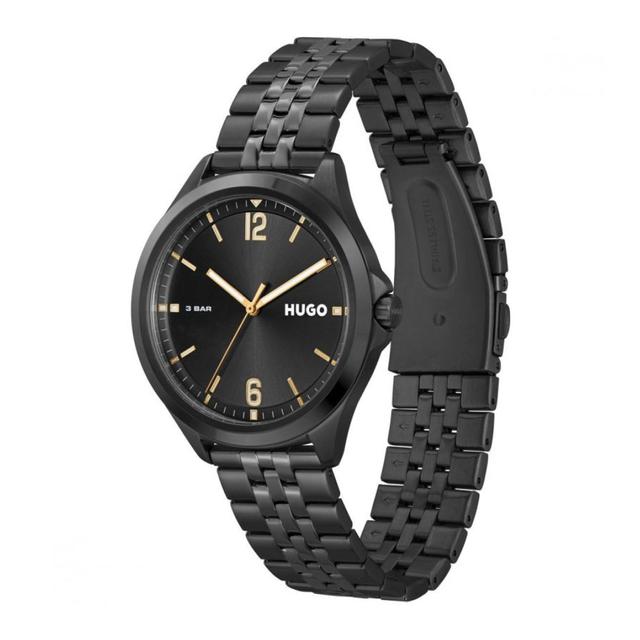 ساعة يد رجالية - أسود - بحزام معدني مقاوم للصدأ هوغو بوس Hugo Boss Suit Men's Analog Quartz Black Stainless Steel Band Watch - SW1hZ2U6MTgyMTEzNw==