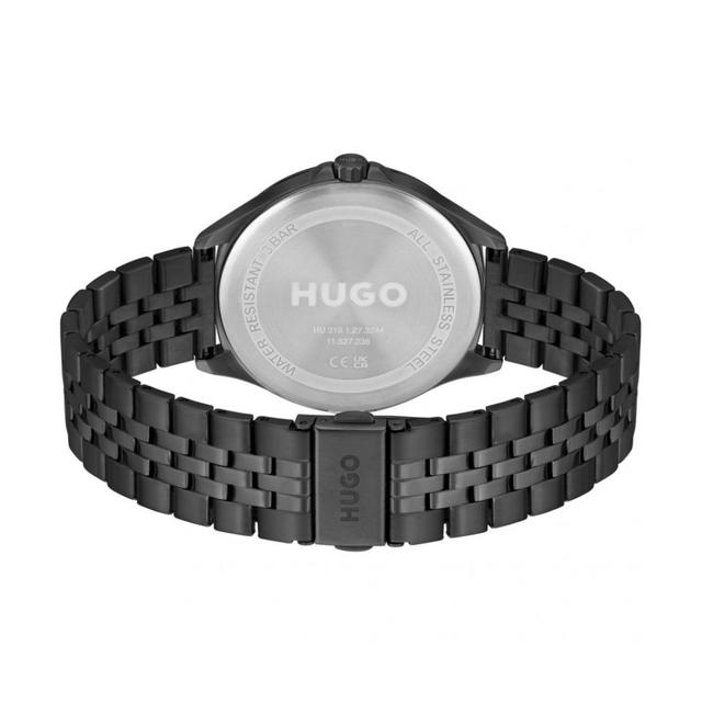 ساعة يد رجالية - أسود - بحزام معدني مقاوم للصدأ هوغو بوس Hugo Boss Suit Men's Analog Quartz Black Stainless Steel Band Watch - SW1hZ2U6MTgyMTEzOQ==