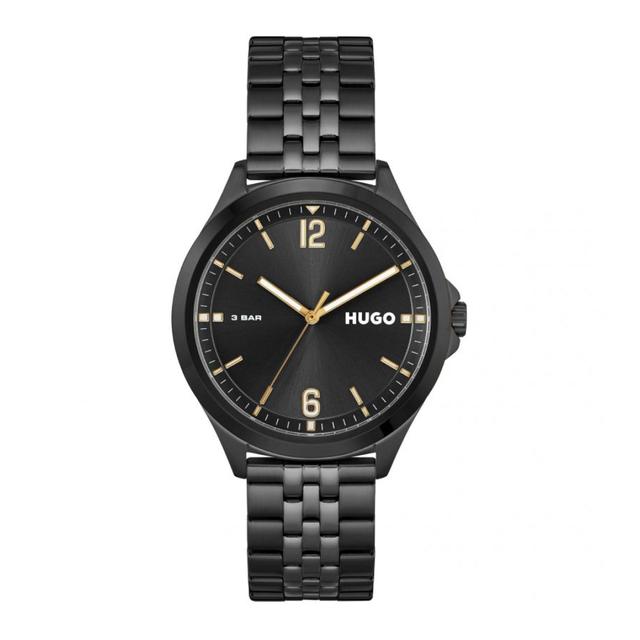 ساعة يد رجالية - أسود - بحزام معدني مقاوم للصدأ هوغو بوس Hugo Boss Suit Men's Analog Quartz Black Stainless Steel Band Watch - SW1hZ2U6MTgyMTEzNQ==