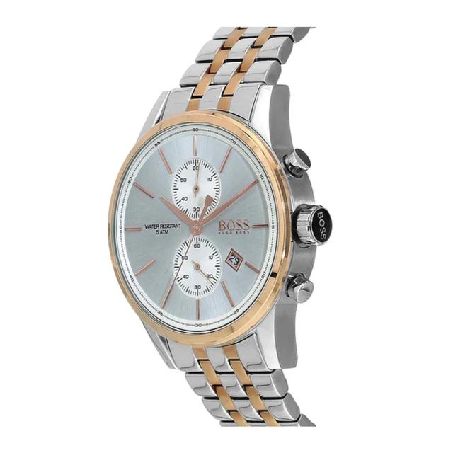 ساعة يد نسائية - فضي و ذهبي وردي - بحزام معدني مقاوم للصدأ هوغو بوسHugo Boss Women's Quartz Chronograph Display And Stainless Steel Strap Watch - SW1hZ2U6MTgxNjU0MQ==