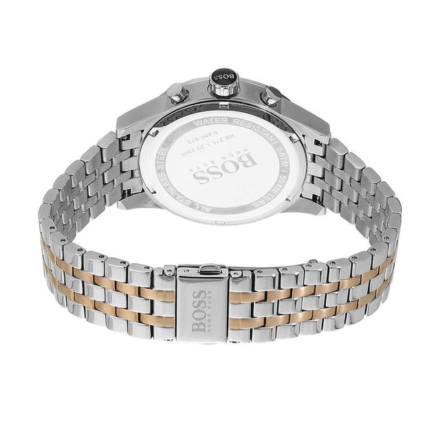 ساعة يد نسائية - فضي و ذهبي وردي - بحزام معدني مقاوم للصدأ هوغو بوسHugo Boss Women's Quartz Chronograph Display And Stainless Steel Strap Watch - SW1hZ2U6MTgxNjU0Mw==