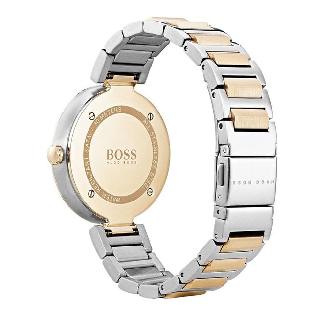 ساعة يد نسائية - فضي و ذهبي - بحزام معدني مقاوم للصدأ هوغو بوس Hugo Boss Women's Stainless Steel Band Watch - SW1hZ2U6MTgyOTg4NQ==