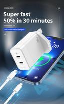 IQ Touch PD 40W Dual USB-C Wall Charger Powered by GaN Tech