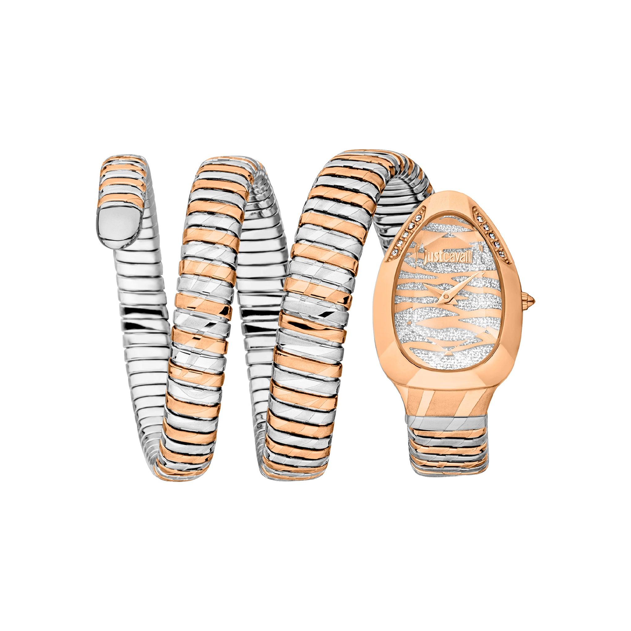 Just Cavalli Serpente Taglio Two Tone Rose Gold Stainless Steel Watch Jc1l226m0065