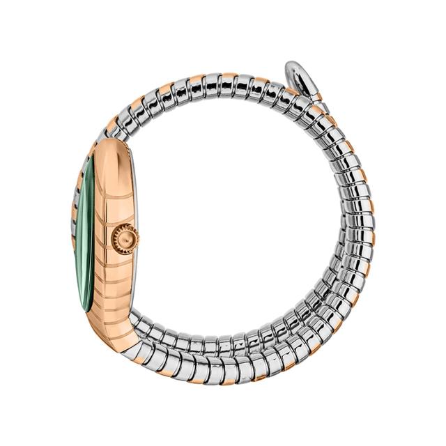 ساعة يد نسائية بشكل ثعبان - ذهبي وردي - بحزام معدني مقاوم للصدأ جست كافالي Just Cavalli Women's Signature Snake Watch - SW1hZ2U6MTgzNzI3NA==