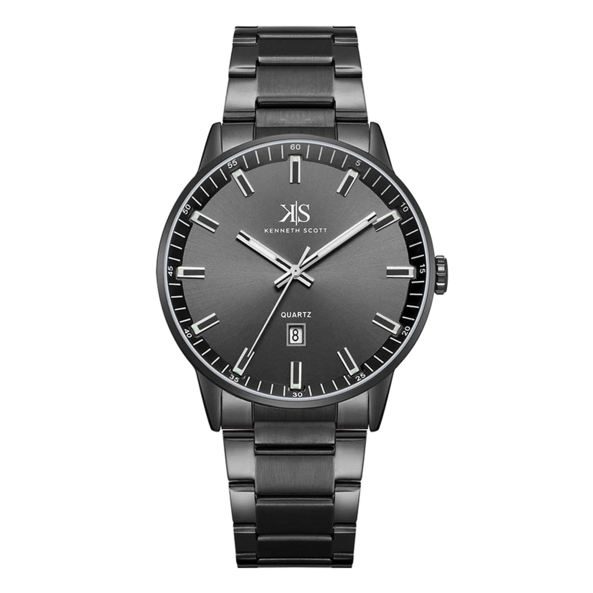 ساعة يد تناظرية رجالية أسود كينيث سكوت Kenneth Scott Men's Analog Watch - K22010-Bbbb