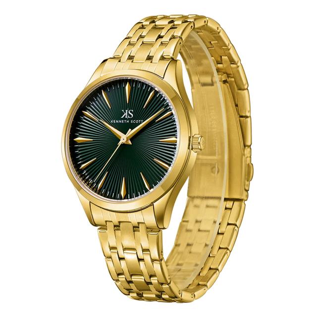 ساعة يد تناظرية رجالية الذهبي كينيث سكوت Kenneth Scott Men's Analog Watch - K22016-Gbgh - SW1hZ2U6MTg0MDAzNg==