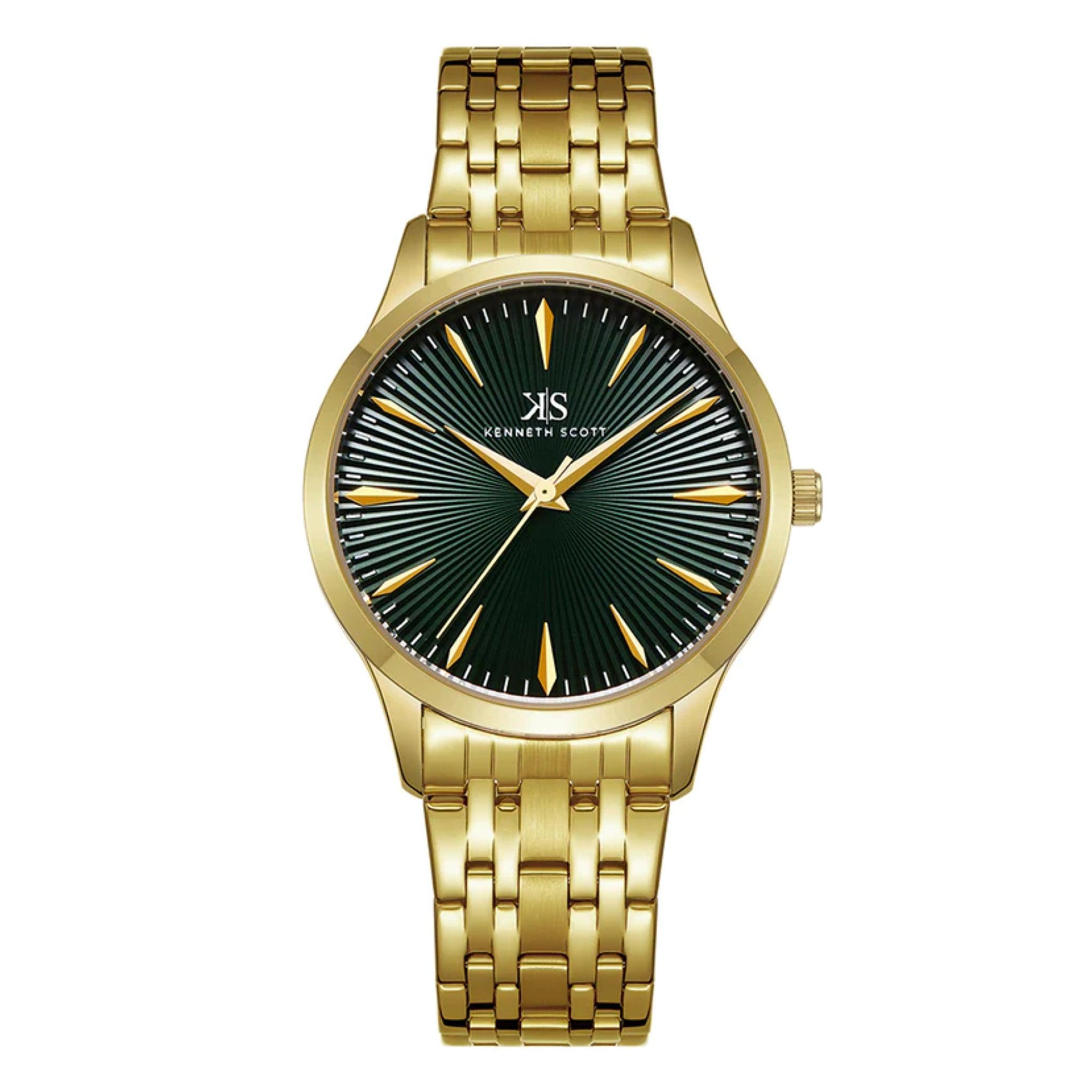 ساعة يد تناظرية رجالية الذهبي كينيث سكوت Kenneth Scott Men's Analog Watch - K22016-Gbgh