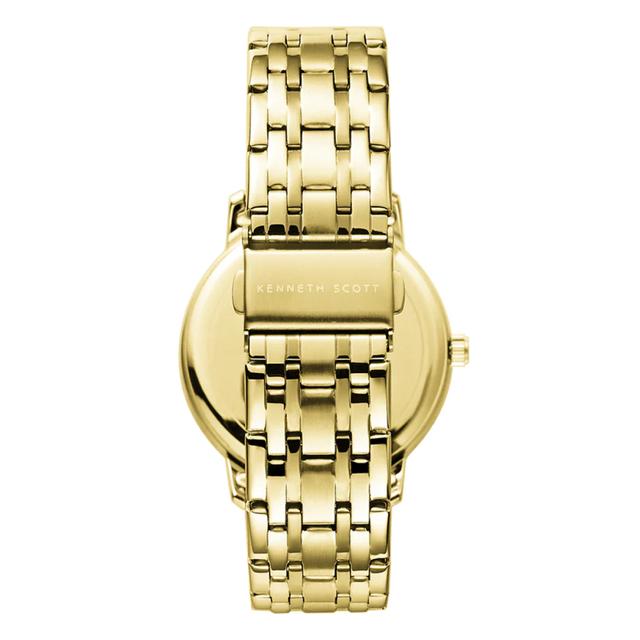 ساعة يد رجالية ذهبية بحزام معدني مقاوم للصدأ كينيث سكوت Kenneth Scott Men's Analog Watch - K22029-Gbgw - SW1hZ2U6MTgzNzE4NA==