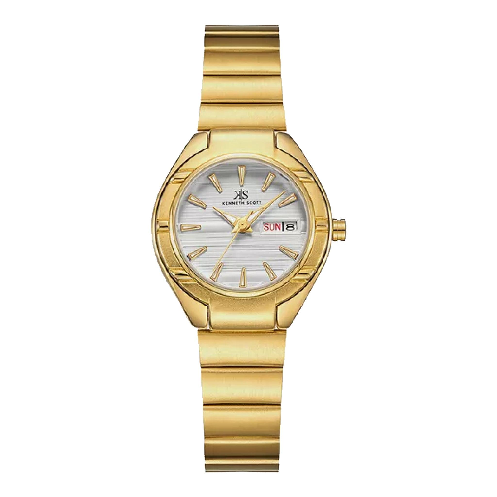 Kenneth Scott Women's Gold Analog Stainless Steel Strap Watch K22035-Gbgw-L